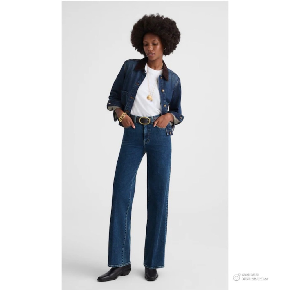 Madewell The Wide-Leg Jean in Patterson Wash Size 32 FLAW